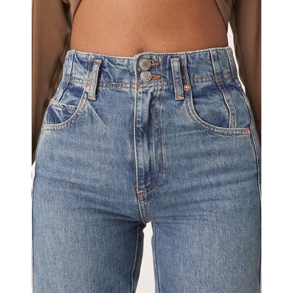 NEW FREE PEOPLE WE THE FREE OPAL ASTER STRAIGHT LEG JEANS Size 24 - Picture 4 of 16